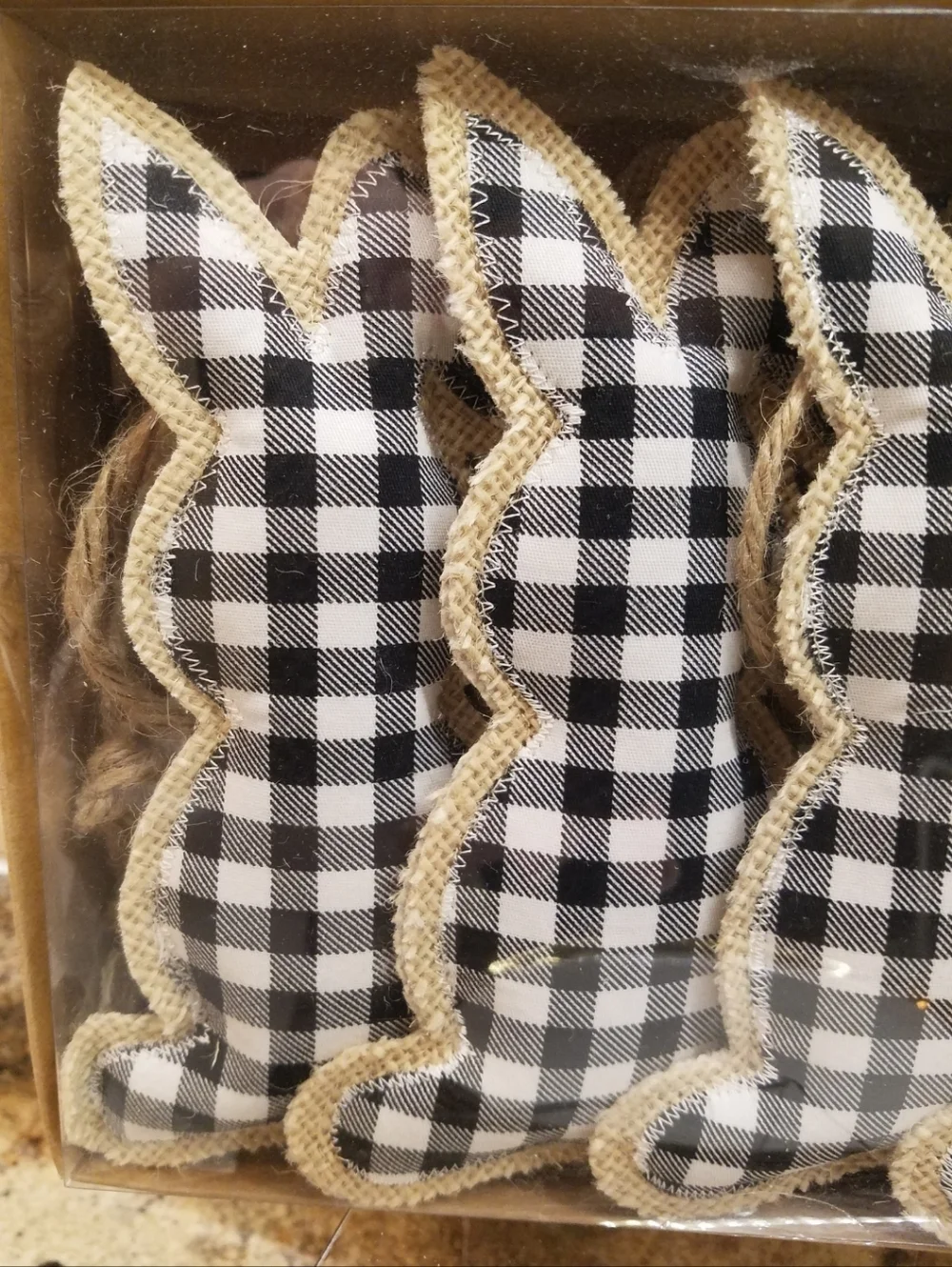 6ft Mackenzie Style Courtly Check Gingham Bunny Rabbit Jute Farmhouse Garland